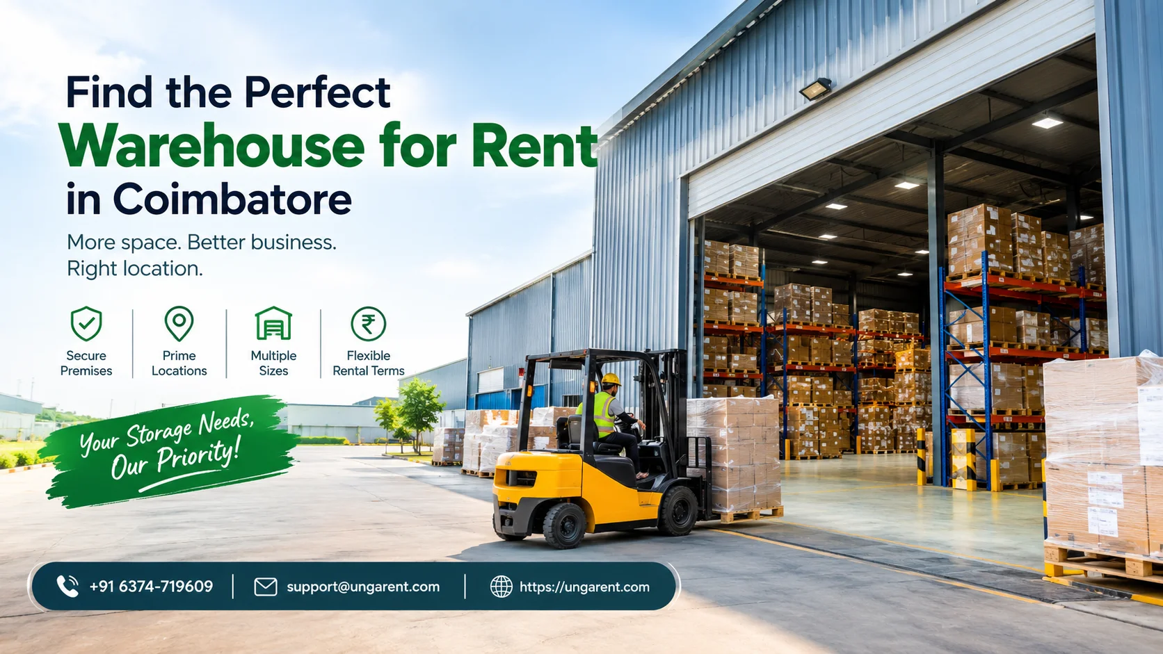 App to list warehouse for rent in Coimbatore